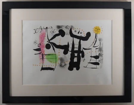 Etching Miró - Les Philosophes II, 1958 - Hand-signed (Framed)