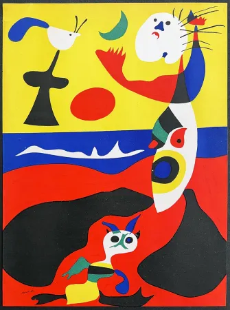 Lithograph Miró - L'ÉTÉ. Lithographie surréaliste, signée dans la composition  (1938)
