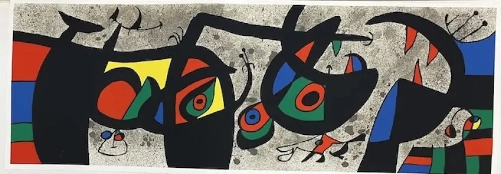Lithograph Miró - Lezard aux plumes d' or