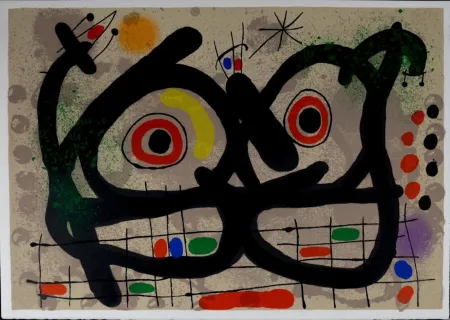 Lithograph Miró - Lézard aux plumes d’or, 1971
