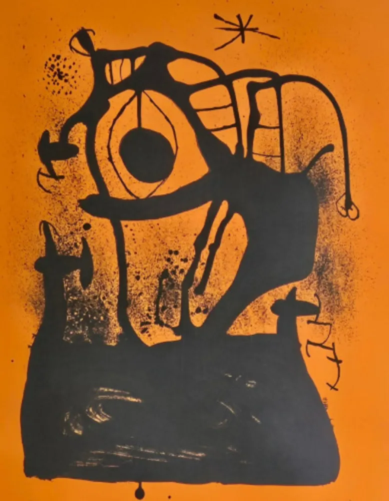 Lithograph Miró - L'Hypnotiseur (orange)