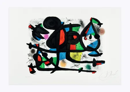 Lithograph Miró - Luge des amants I (La)