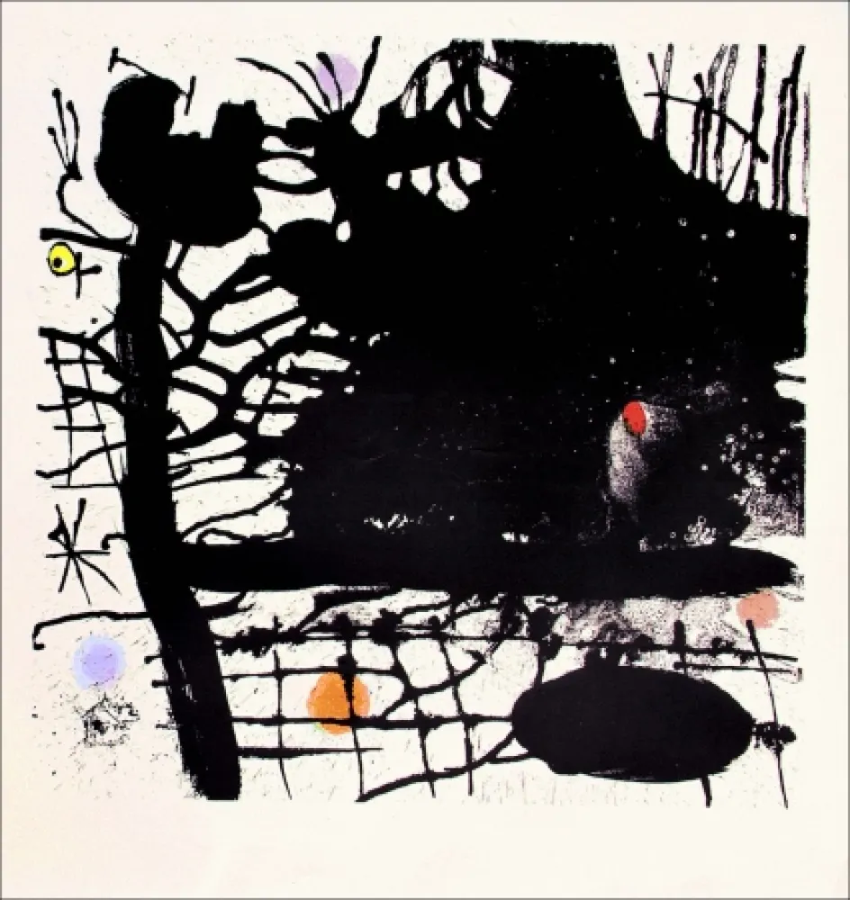 Lithograph Miró - Nuit tentaculaire