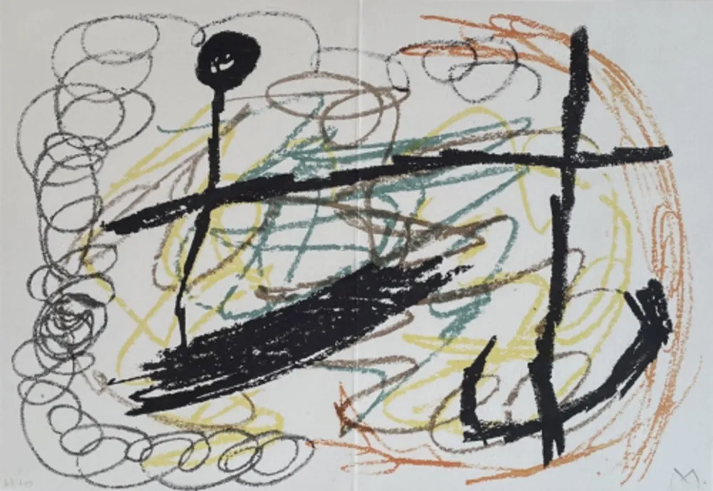 Lithograph Miró - Obra Inedita Recent (plate IX)