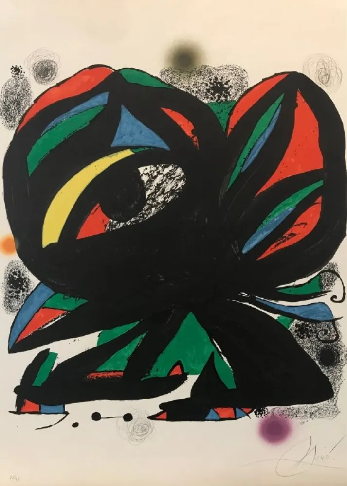 Lithograph Miró - Ouverture de la Fundacio Joan Miro Barcelone 