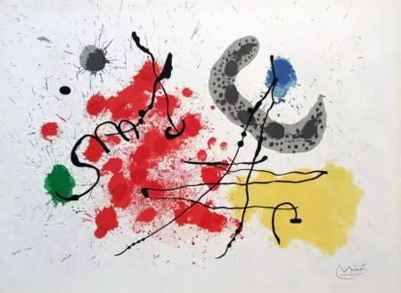 Lithograph Miró - Plate 10 from Le Lezard aux Plumes d'or