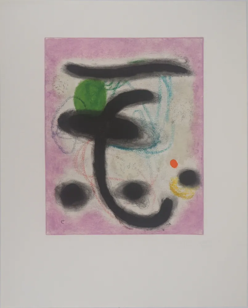Lithograph Miró - Portrait de Femme