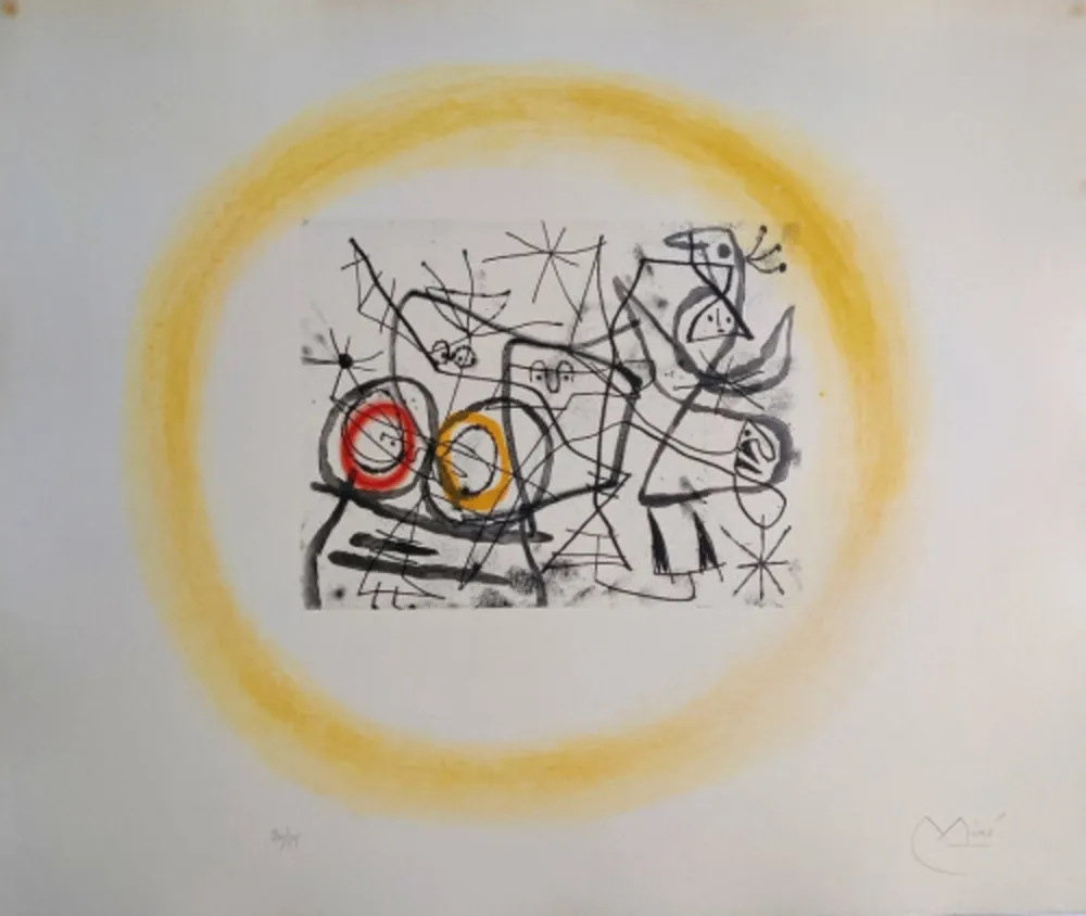 Aquatint Miró - Préparatifs D'Oiseaux II