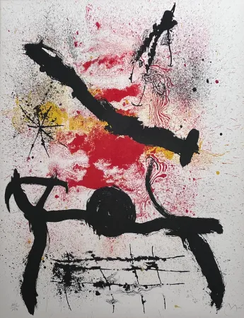 Lithograph Miró - Sans titre