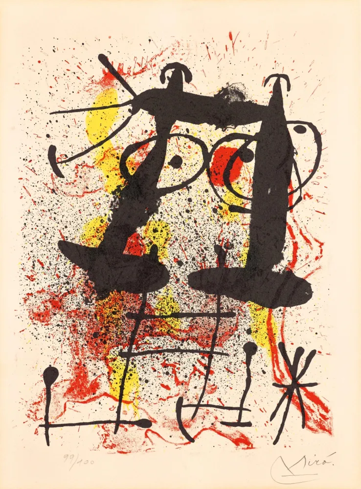 Lithograph Miró - Silence
