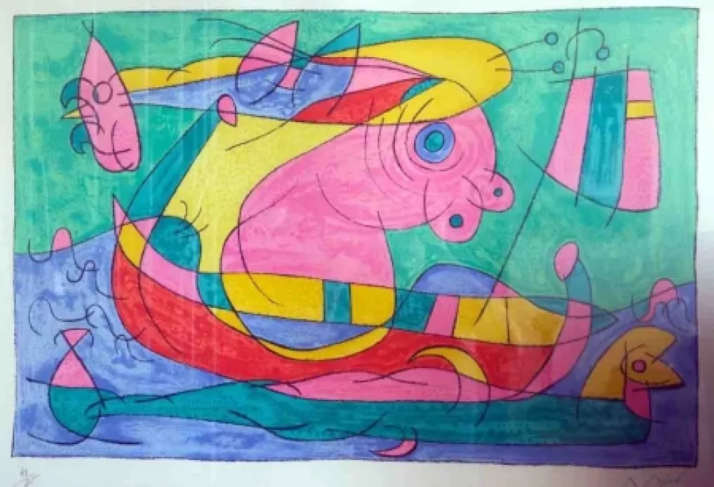 Lithograph Miró - SIN TITULO