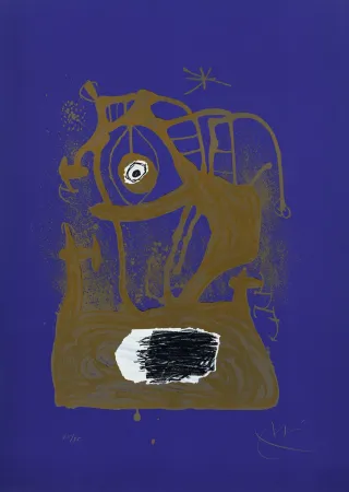 Lithograph Miró - Tempête indigo (La) 