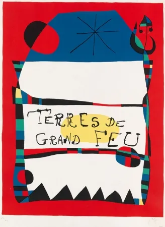 Lithograph Miró - Terres de grand feu, 1956