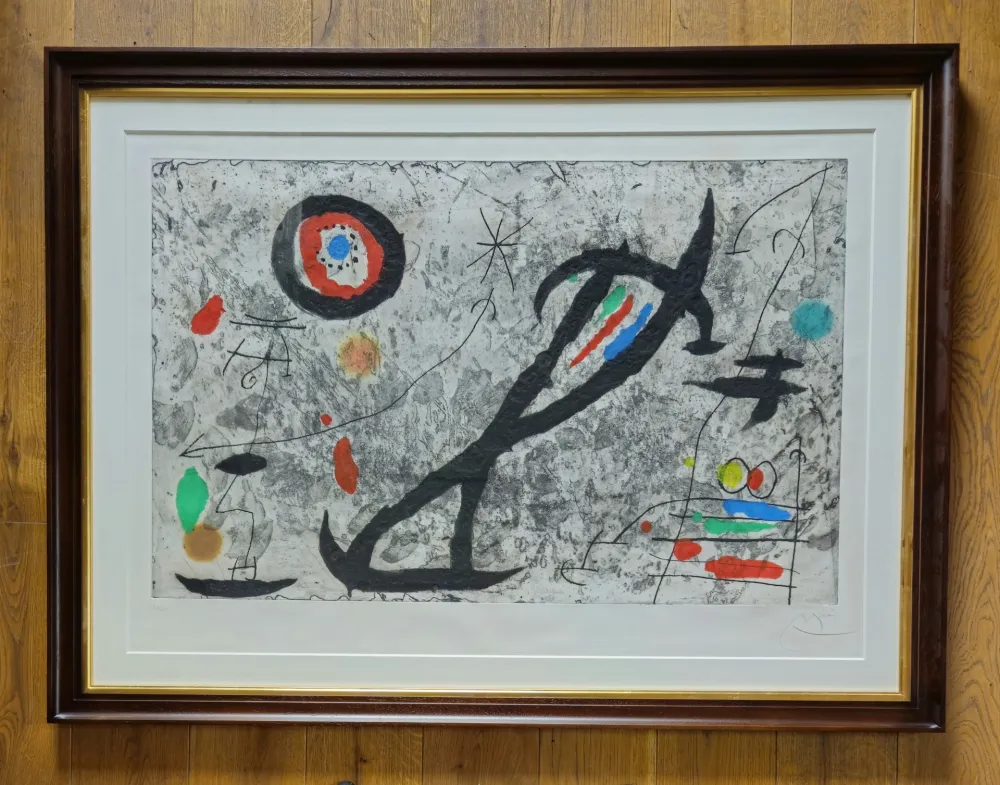 Etching And Aquatint Miró - Trace Sur La Paroi V