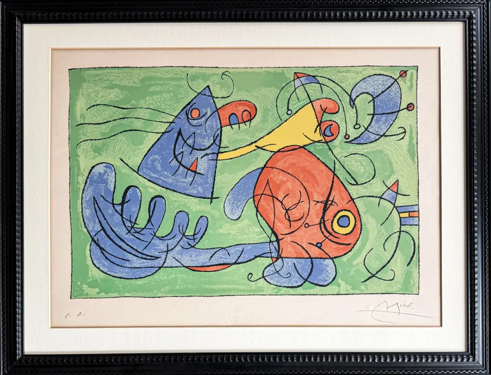 Lithograph Miró - UBU ROI