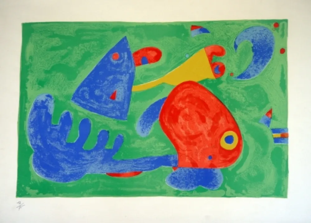 Lithograph Miró - UBU ROI