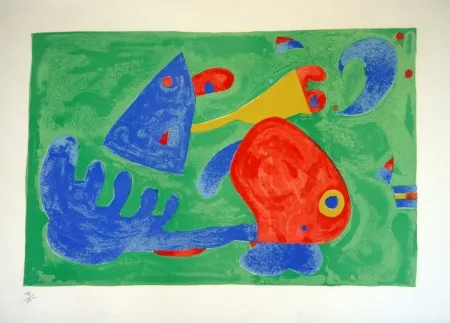 Lithograph Miró - UBU ROI