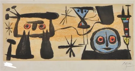 Etching And Aquatint Miró - Un poeme dans chaque livre