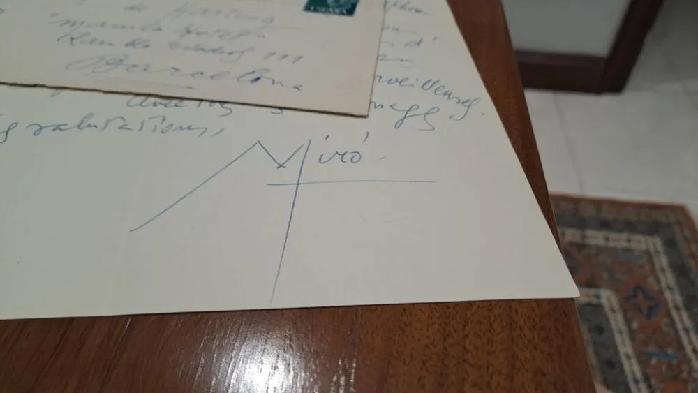 No Technical Miró - Unpublished autograph letter from Joan Miró, with artistic signature (plus original envelope)