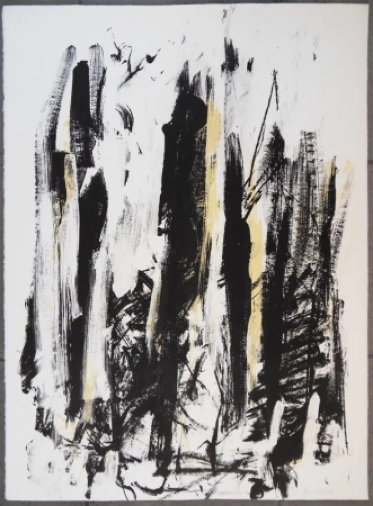 Lithograph Mitchell - Les arbres en jaune