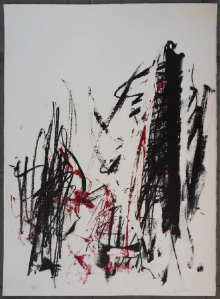 Lithograph Mitchell - Les arbres en rouge