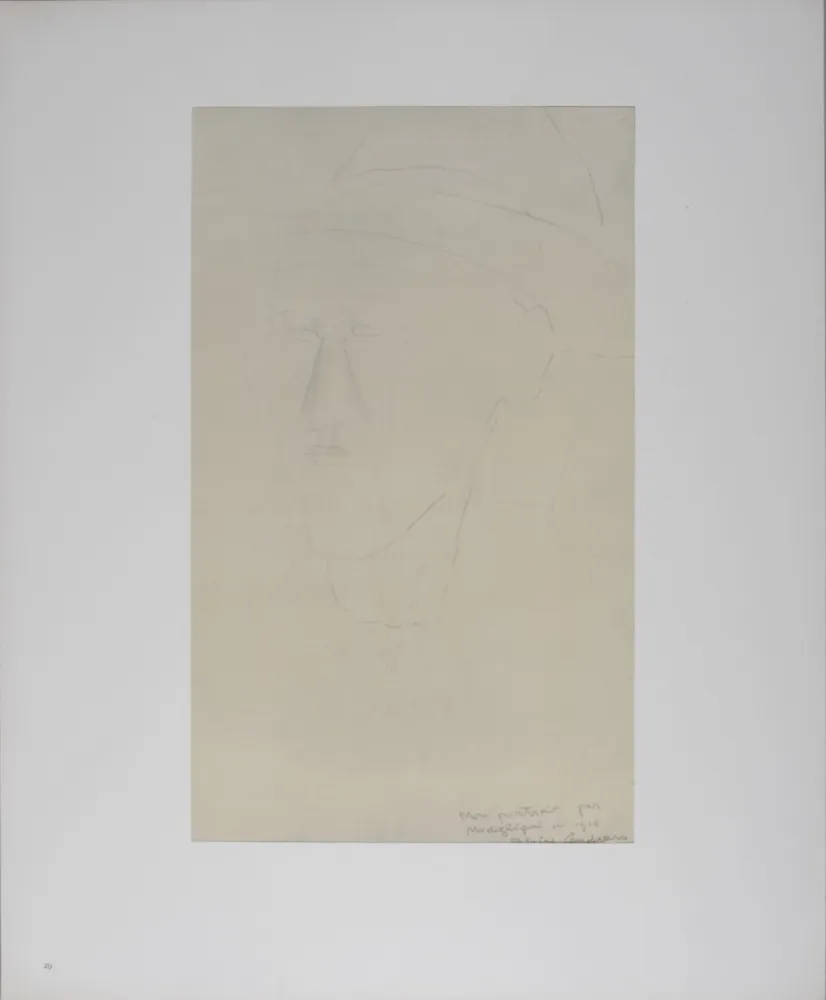 Lithograph Modigliani - Portrait de Blaise Cendrars