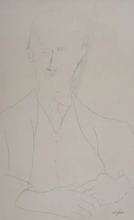 Lithograph Modigliani - Portrait de Roger Dutillieul
