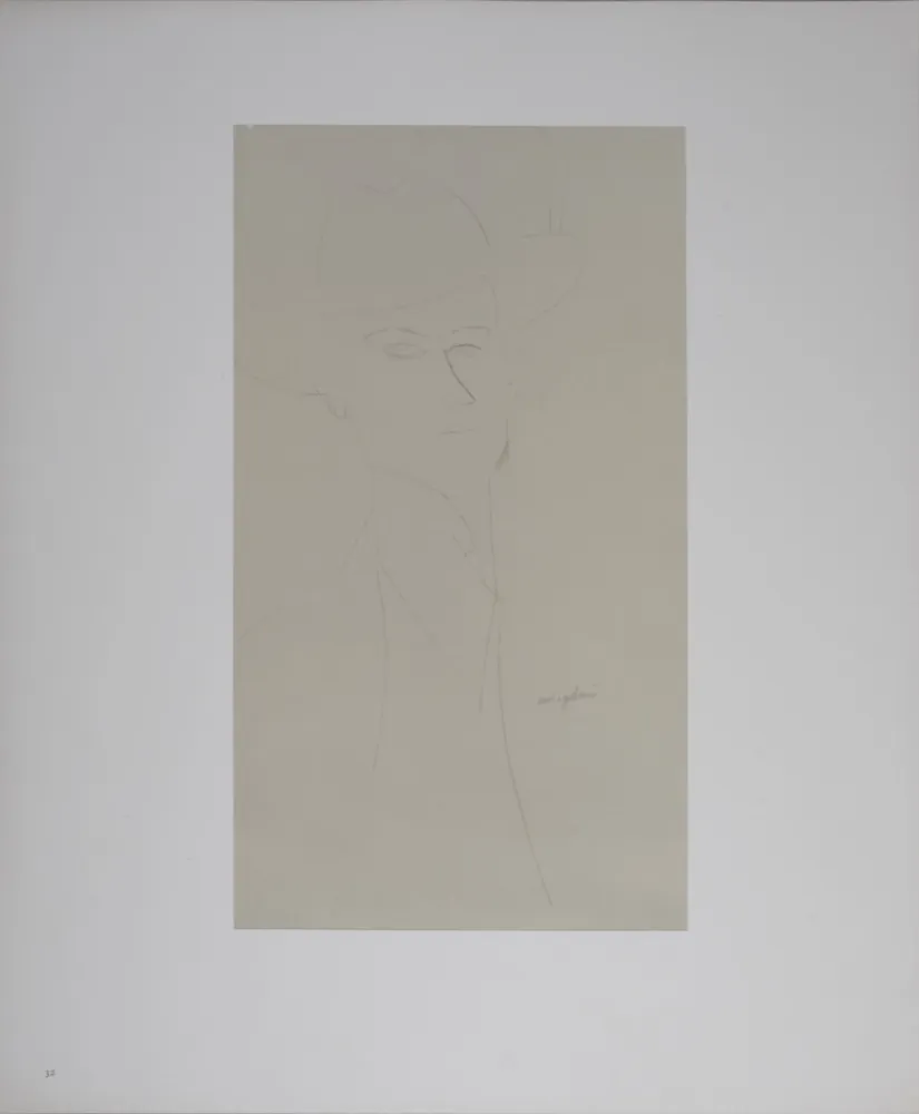 Lithograph Modigliani - Portrait of Man