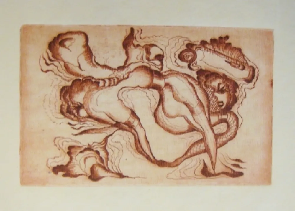 Etching Molinier - Sans titre rouge