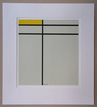 Screenprint Mondrian - Compositie met geel - 1935