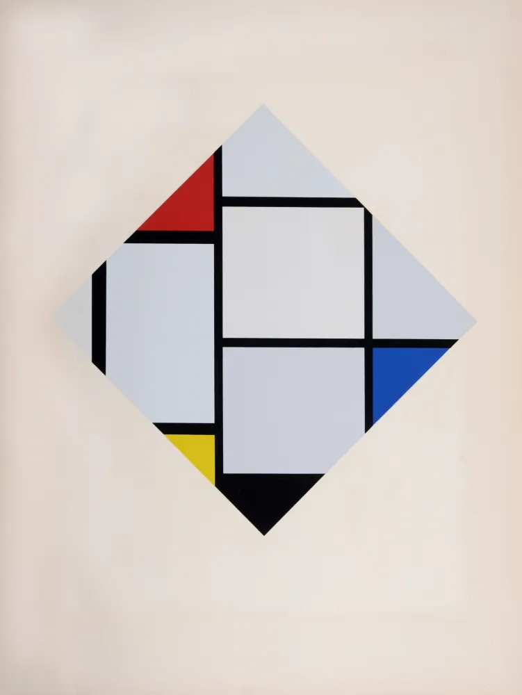 Screenprint Mondrian - Composition dans le carreau avec Rouge Jaune et Bleu, 1926 (1957)