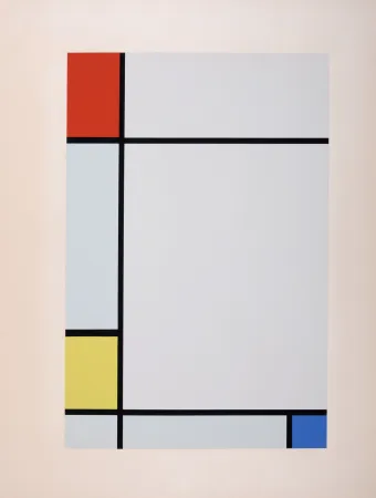 Screenprint Mondrian - Composition Rouge Jaune Bleu, 1957