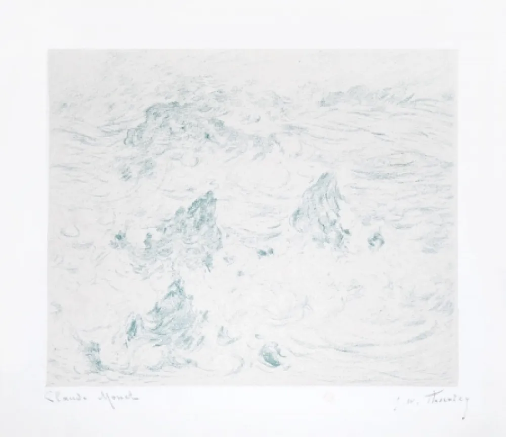 Lithograph Monet - Tempête à Belle-île