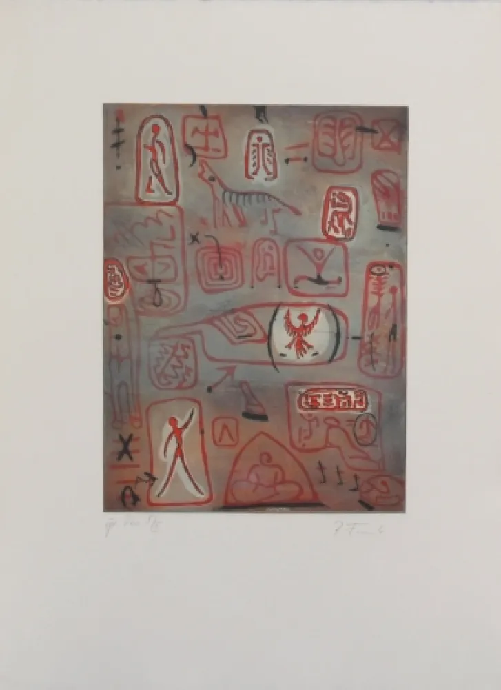 Etching And Aquatint Monk - Wandmalerei (Cave Painting)