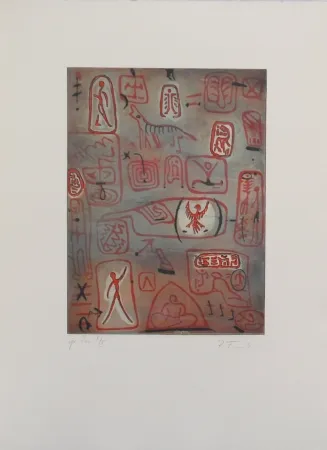 Etching And Aquatint Monk - Wandmalerei (Cave Painting)