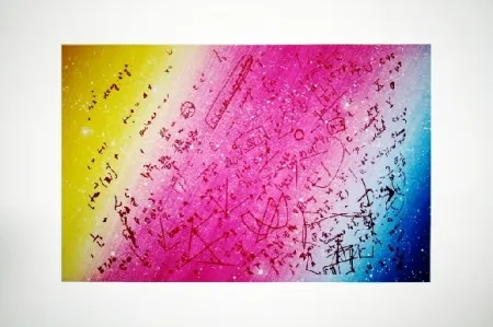 Screenprint Monory - Fouillis mathématique