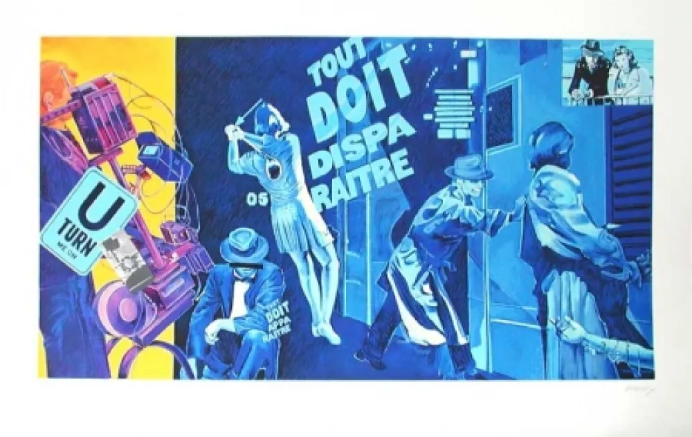 Lithograph Monory - Tout doit disparaitre