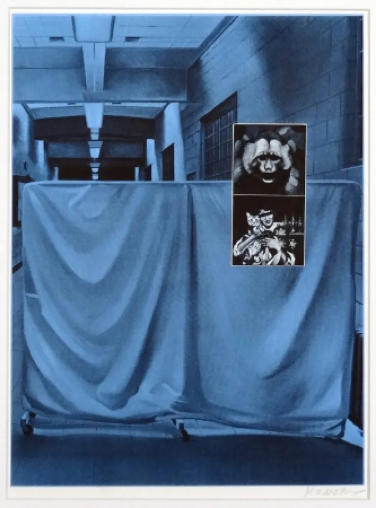 Screenprint Monory - USA 76 - Singe