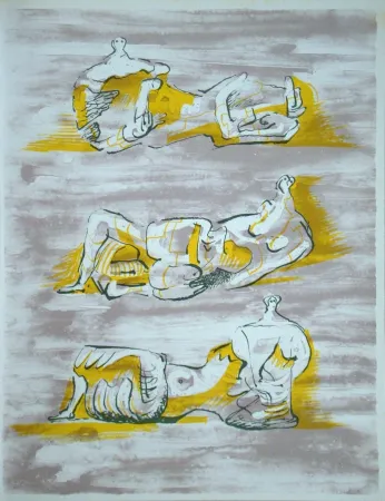 Lithograph Moore - Figures allongées