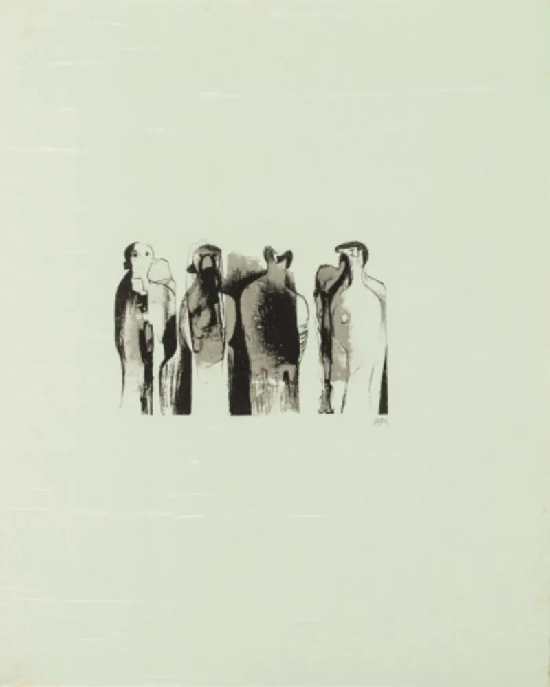 Lithograph Moore - La Poesie: Four Standing Figures (C. 323)