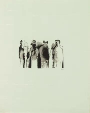 Lithograph Moore - La Poesie: Four Standing Figures (C. 323)