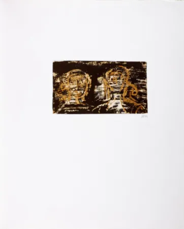 Lithograph Moore - La Poesie: Two Heads (C. 318)