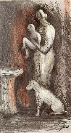 Etching And Aquatint Moore - Mother and Child XXIII