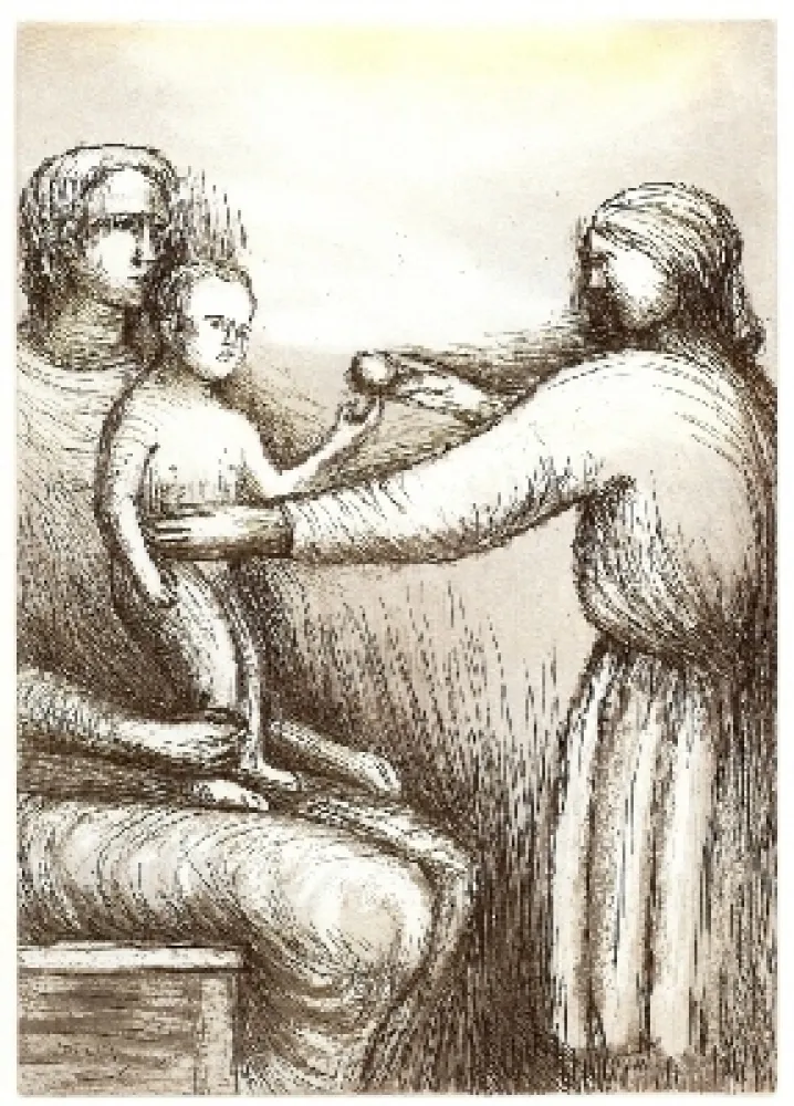 Etching And Aquatint Moore - Mother & Child XXI