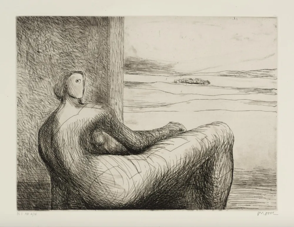 Etching And Aquatint Moore - Reclining Figure