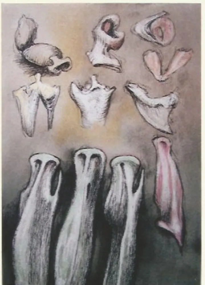 Lithograph Moore - Tree sisters