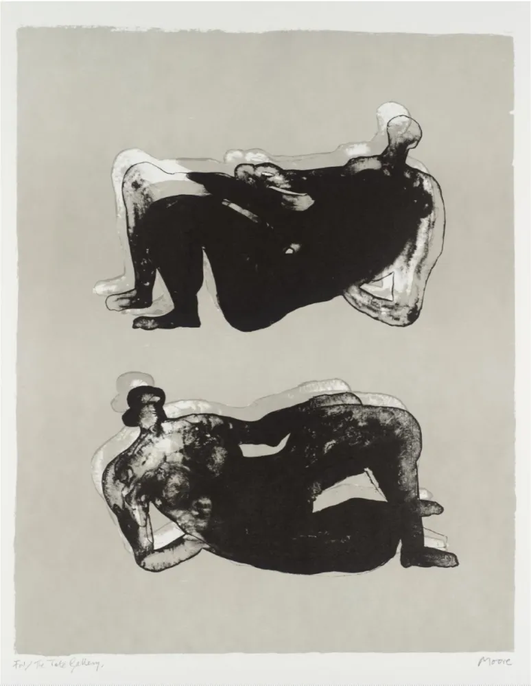 Lithograph Moore - Two Reclining Figures