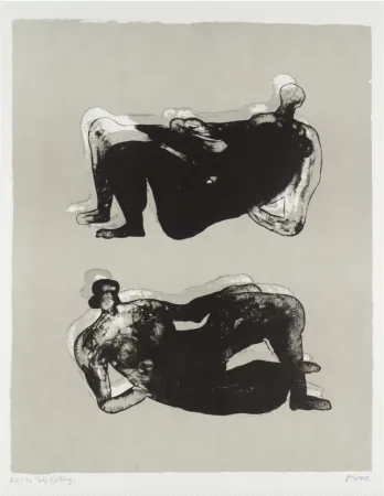 Lithograph Moore - Two Reclining Figures