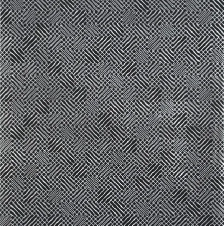 Screenprint Morellet - 2 trames de chevrons-négatif