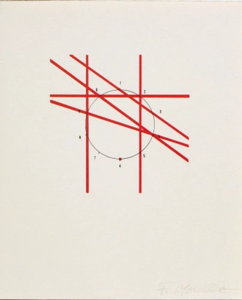 Lithograph Morellet - SYSTEMES, HASARD ET TELEPHONE